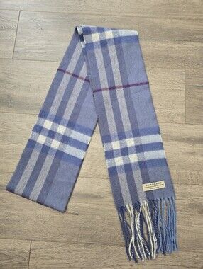 Burberry blue check cashmere scarf Plaid Blue Periwinkle Quiet Luxury Fall